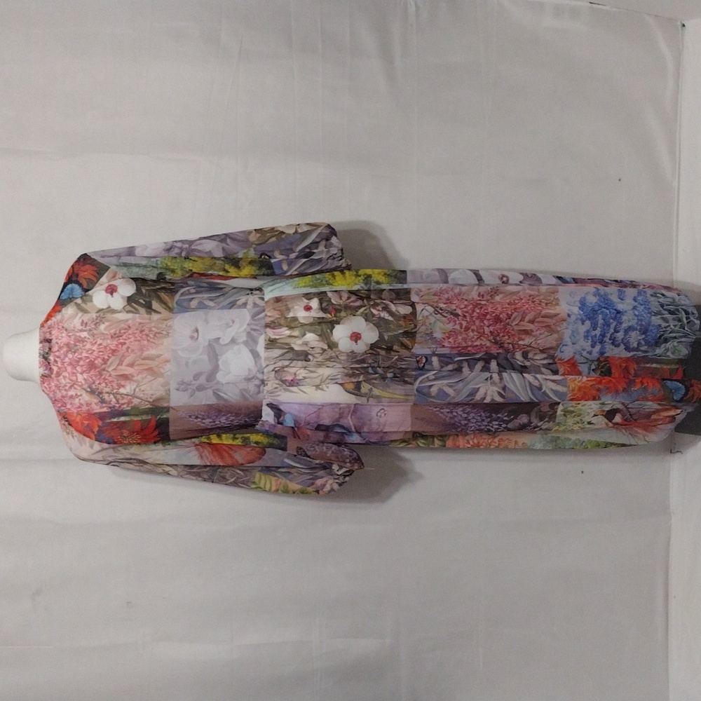 Dalia Macphee Mixed Patchwork Print Sheer Maxi Dr… - image 8